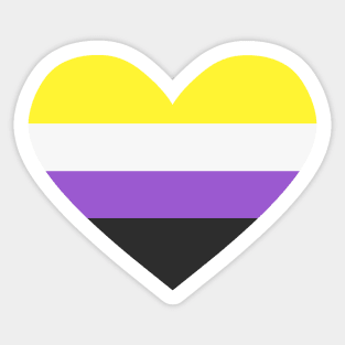 non binary heart Sticker